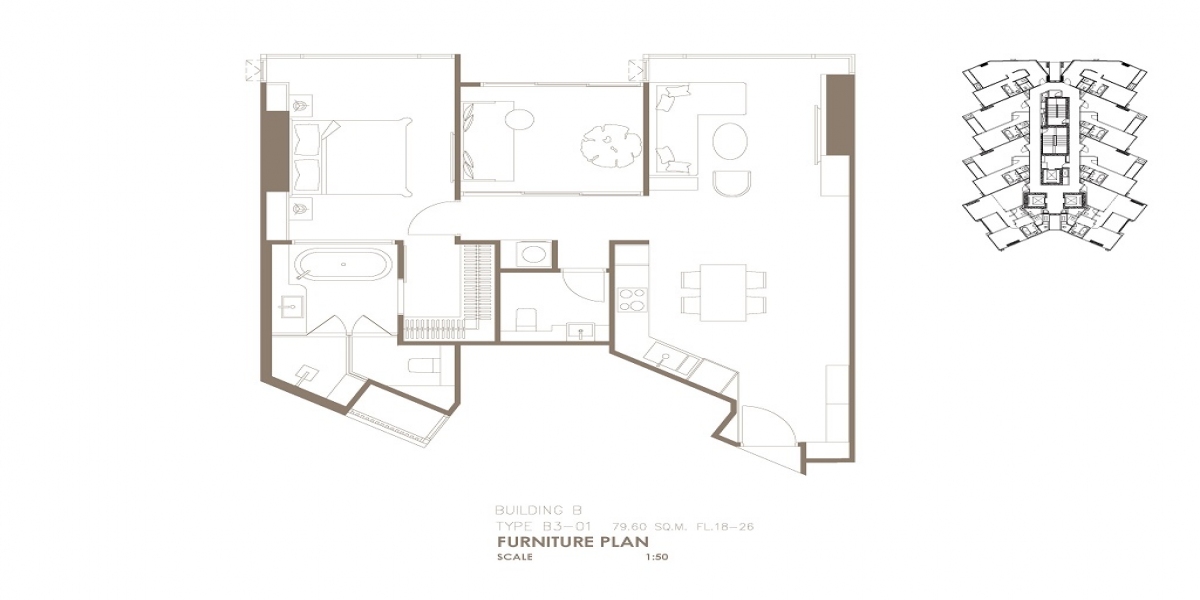 Origin Thonglor World, Bangkok, 1 Bedroom Bedrooms, ,1 BathroomBathrooms,Condo,Sale,Origin Thonglor World Building B,Origin Thonglor World,19,1813